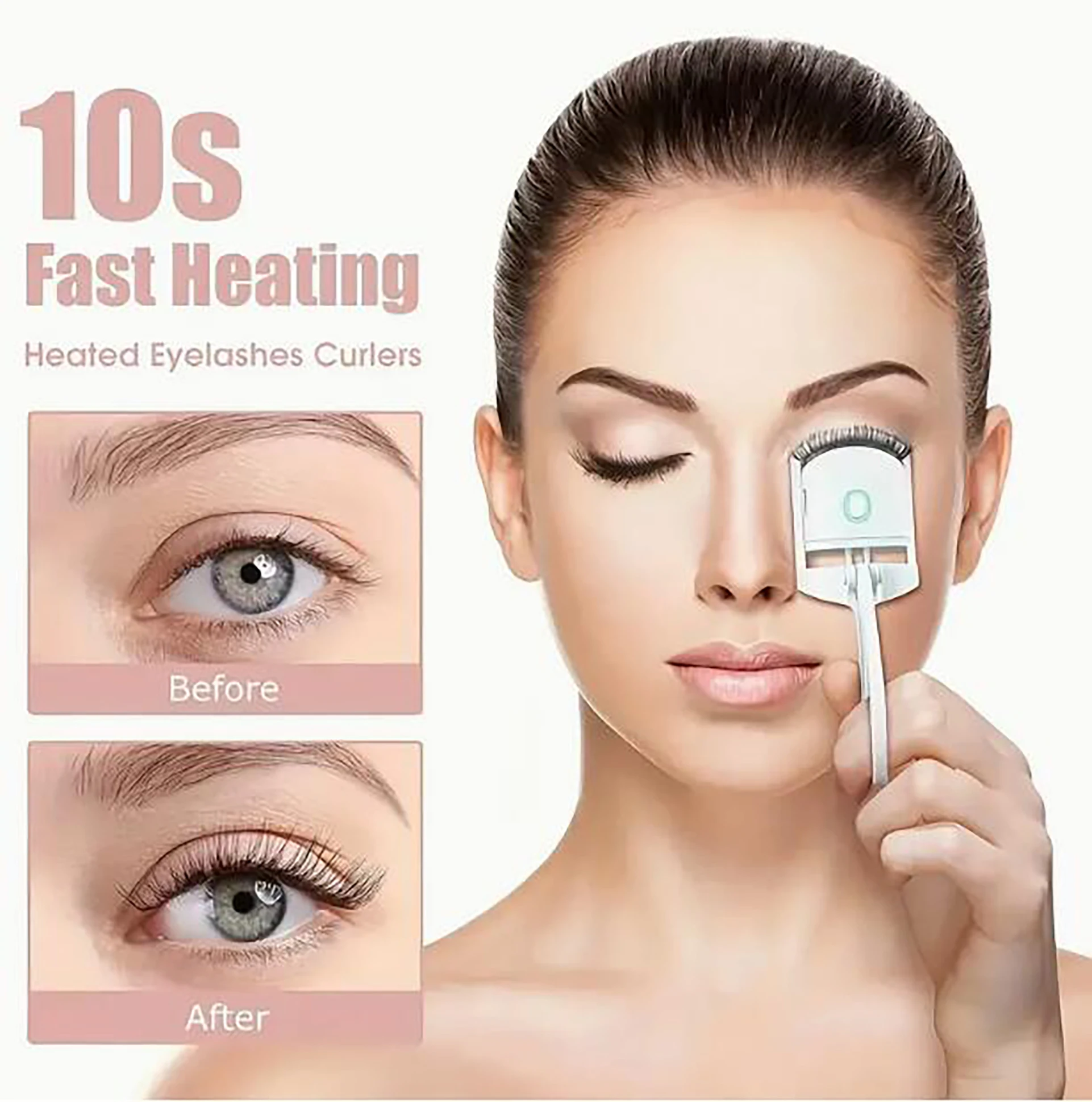 1pc Heated Eyelash Curler – Long-lasting, Portable, Travel-Friendly