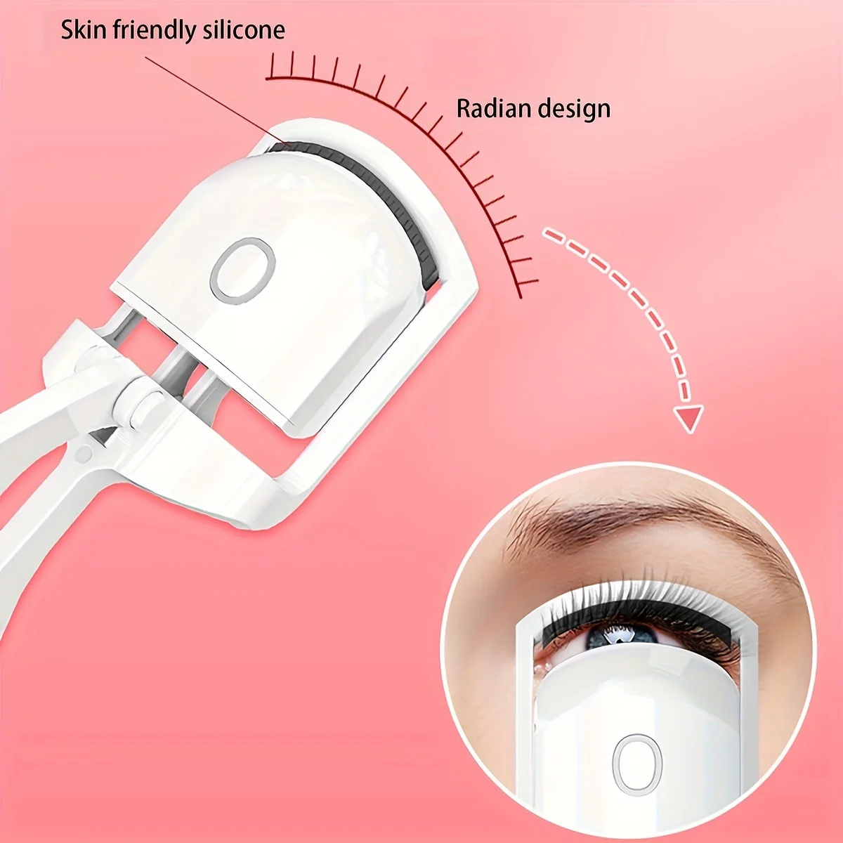1pc Heated Eyelash Curler – Long-lasting, Portable, Travel-Friendly